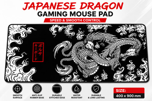 Japanese dragon gaming mouse - japanese,